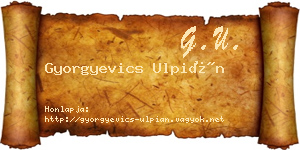 Gyorgyevics Ulpián névjegykártya